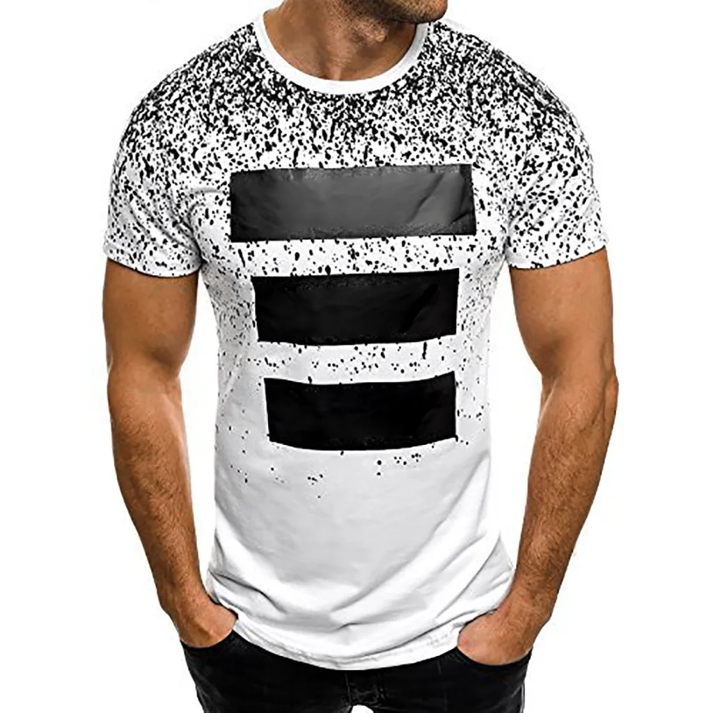 Летняя мужская футболка повседневная приталенная полосатая рубашка с коротким