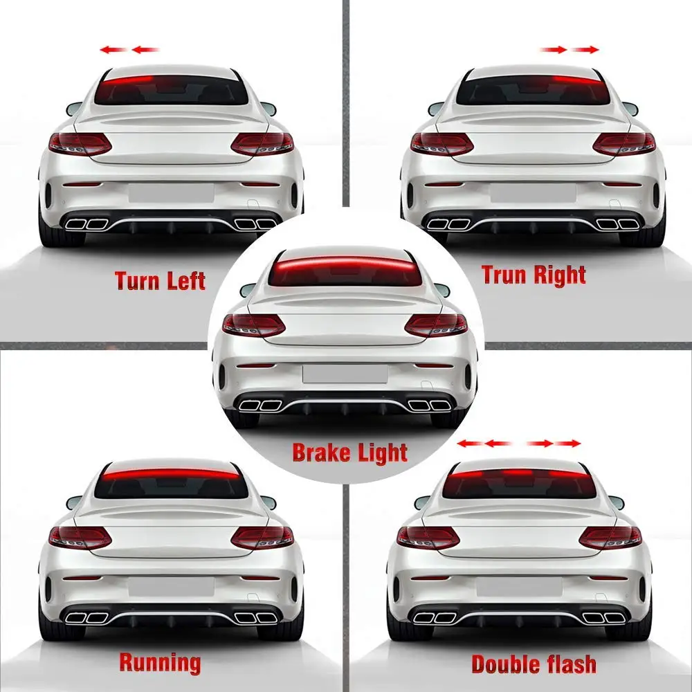 Universal Car LED Brake Light 40 intch Turn Signals Lamp Running Double Flash Additional Brake Lights Car Styling accessories Universal Car LED Brake Light 40 intch Turn Signals Lamp Running Double Flash Additional Brake Lights Car Styling accessories