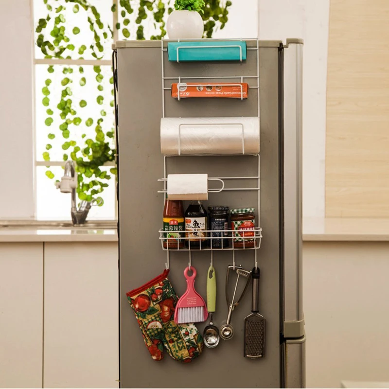 Mrosaa Кухня навесной шкаф Холодильник боковой держатель для хранения 6 ярусов органайзер для холодильника полки Бумага держатель для Кухня Ванная комната