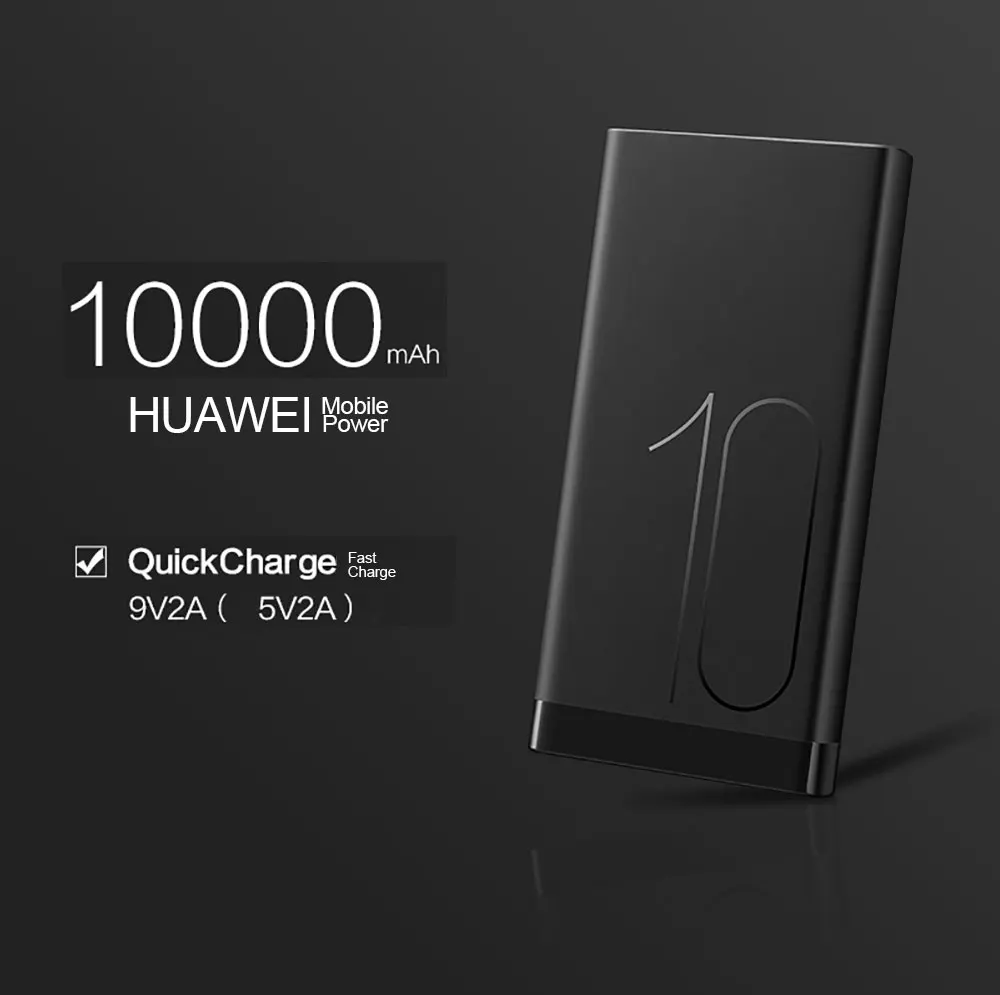 Huawei QuickCharge power Bank 10000 мАч макс 18 Вт Двусторонняя Быстрая зарядка портативный внешний аккумулятор для mate 9 10 20 X Pro P10 P20