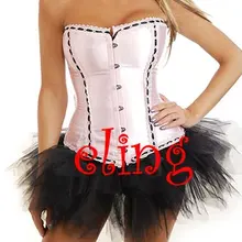 Сексуальное женское белье дамы атласные Кружево вверх Басков корсет Отдельная Туту am2609 розовый Клубные Размеры S-XL