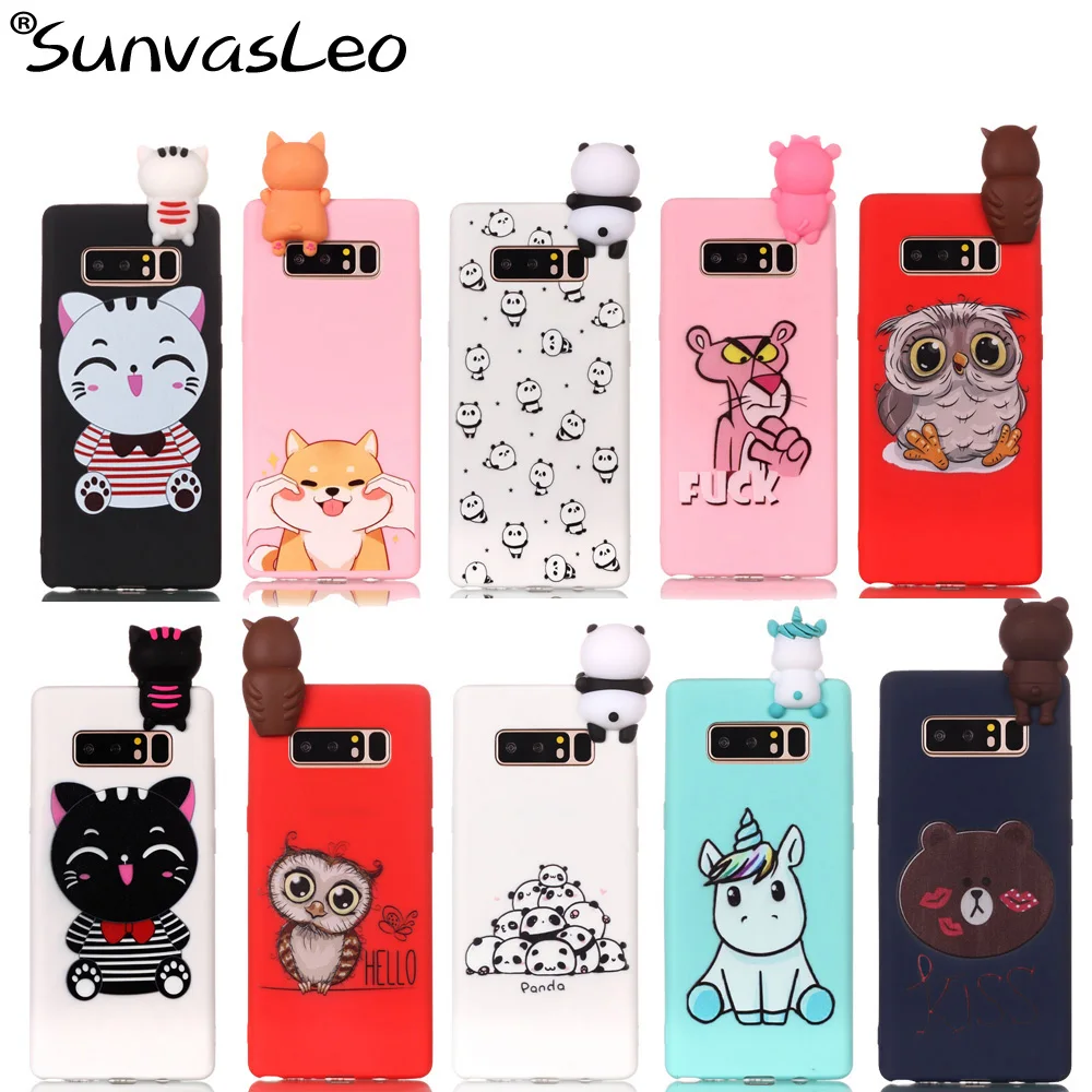 

For Samsung Galaxy Note 8 Case New 3D Soft Silicone Cover Cartoon Phone Covers Shell Skin Cases Shell Protector Fundas Coque