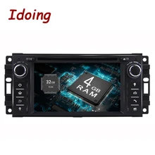 Idoing Android9.0 1Din Автомобильный dvd-плеер для Jeep Sebring/Grand/Cherokee/Compass/Wrangler руль 8Core 4G+ 32G быстрая загрузка