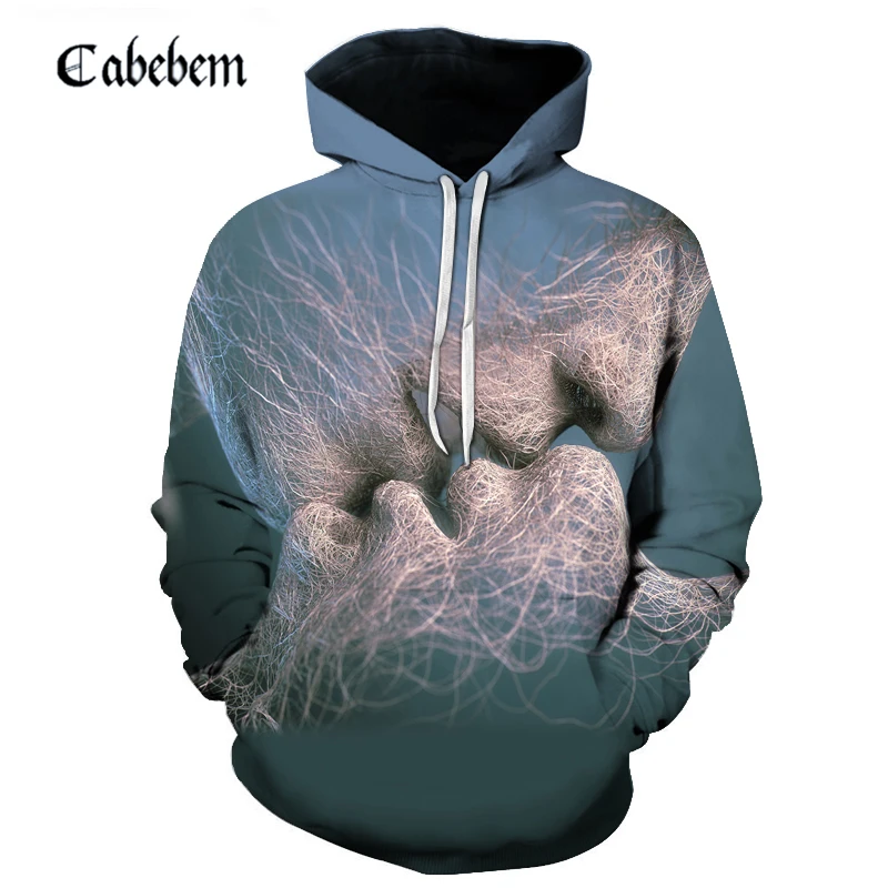 

3D symbolic declaration of love printed hoodie pullover 3D hd printed digital sweatshirt casual men's harajuku street hoodie