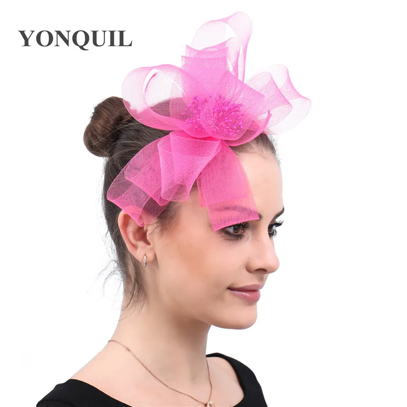 Hot Pink Fascinator Hair Clips 
