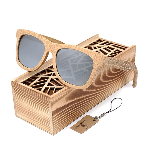 BOBOBIRD, натуральные деревянные пляжные очки с гравировкой, квадратные поляризованные солнцезащитные очки, Винтажные Солнцезащитные очки в подарочной коробке - Цвет линз: DG06a