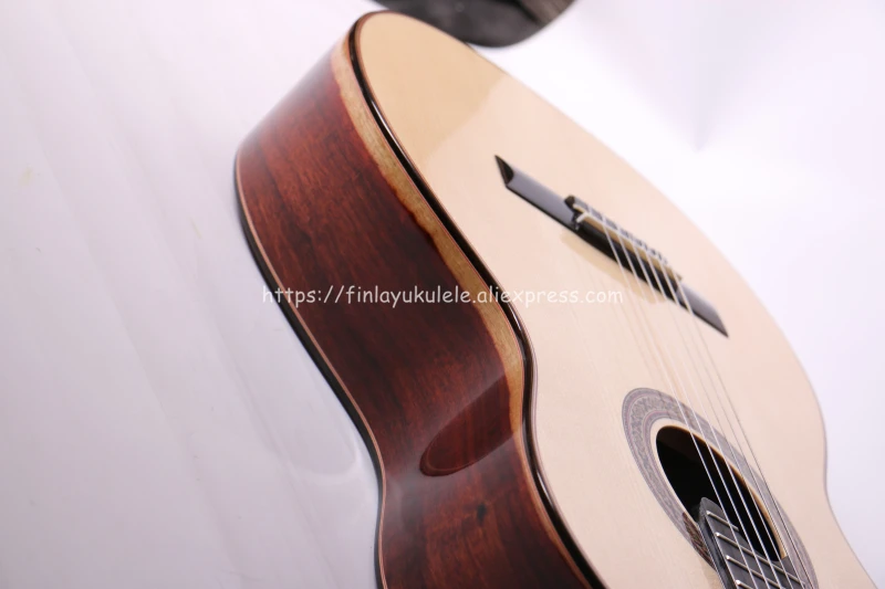 Professional Handmade 39 inch Full Solid Acoustic Classical guitar With Spruce Top/ Solid Rosewood+Maple Body +Hard Case,Gloss