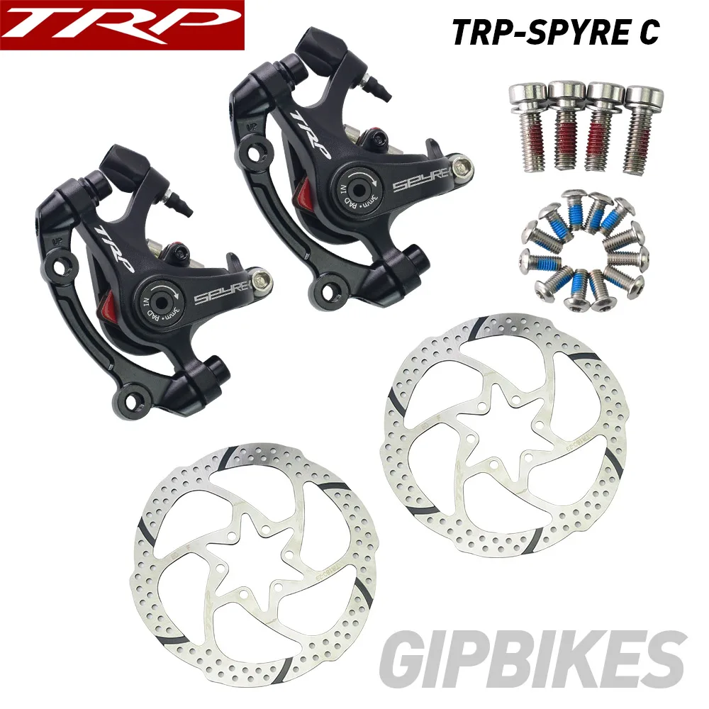 

TRP SPYRE-C Alloy Mechanical Disc Brake Caliper SPYRE-C calipers Front / Rear / Pair w/ or w/o 160mm Rotor with Adapter Screws