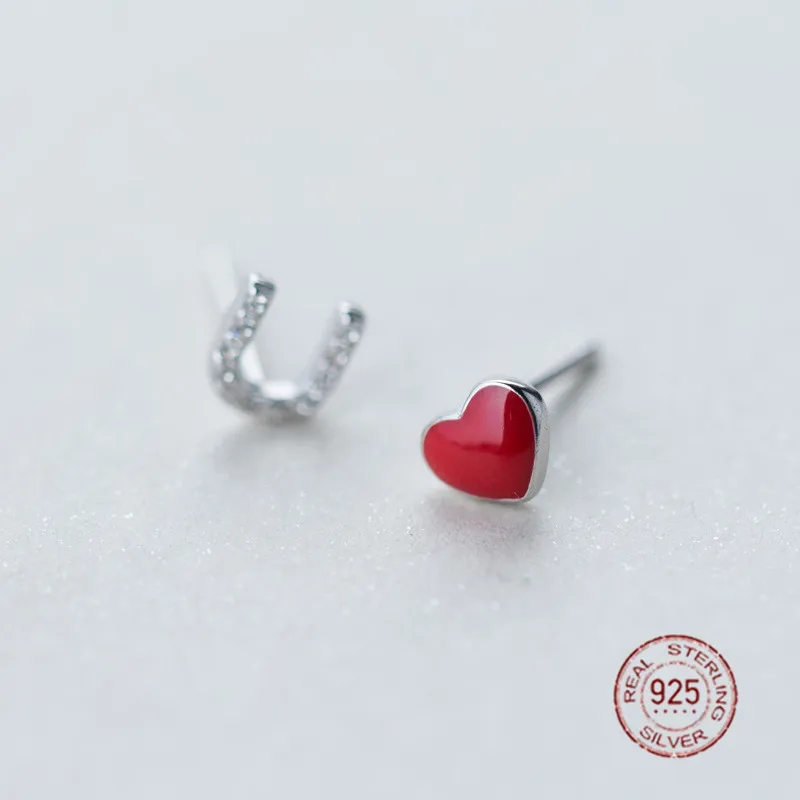 MIESTILO I Love You романтические серьги гвоздики красное сердце Буква U стильные DIY аниме