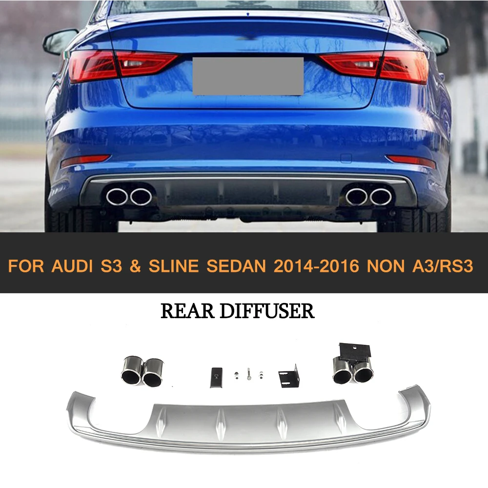 PP font b Car b font Rear Bumper Lip Diffuser With font b Exhaust b font