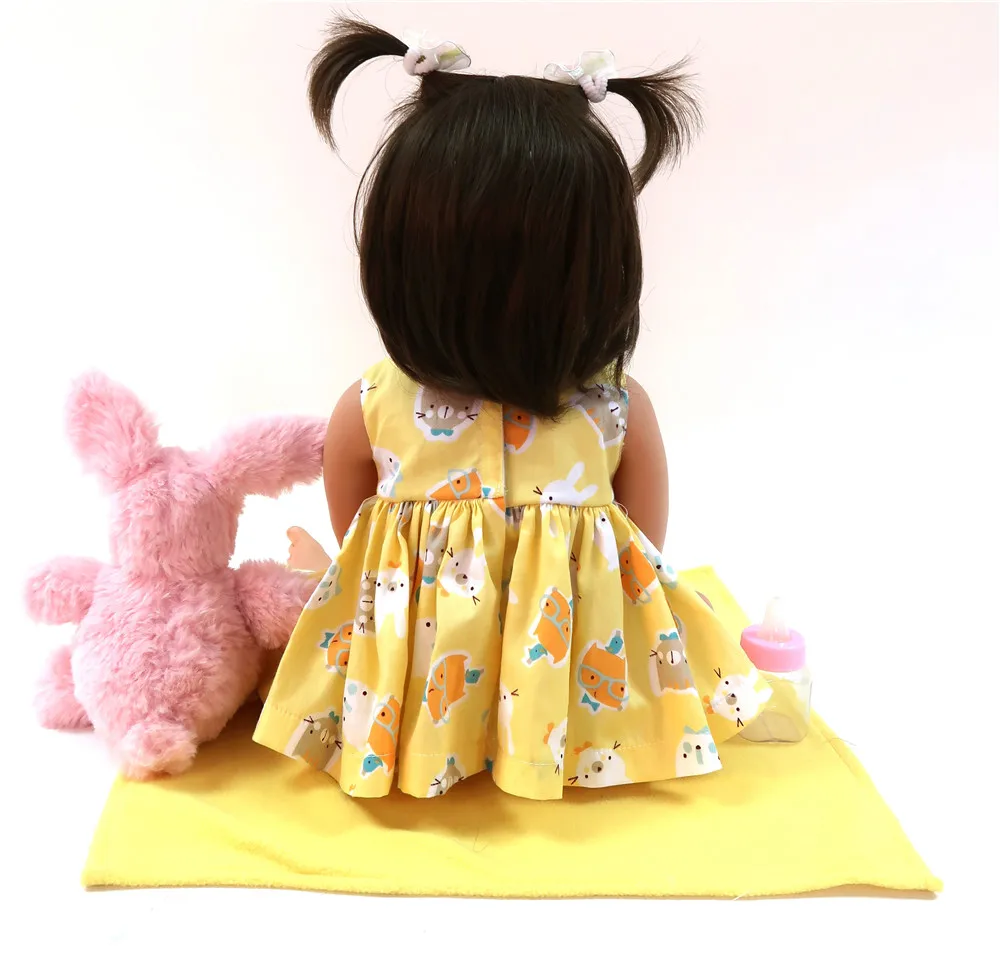 Кролик с 22 дюймовым Reborn Baby Doll силиконовая кукла для всего тела 55 см Реалистичная