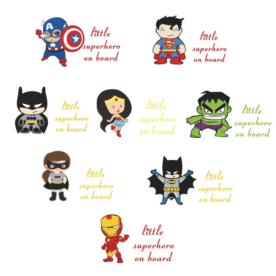 

Creative Hero Families Notice Baby on Board Car Wall Stickers Waterproof Sticker Removable Car Window Tail Warning Sign Decals