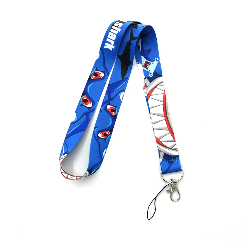 

100pcs Regooly RE158 The Meg Shark Neck keychain necklace Anime Cartoon Neck Strap Lanyard ID badge Keychain Lanyards presents