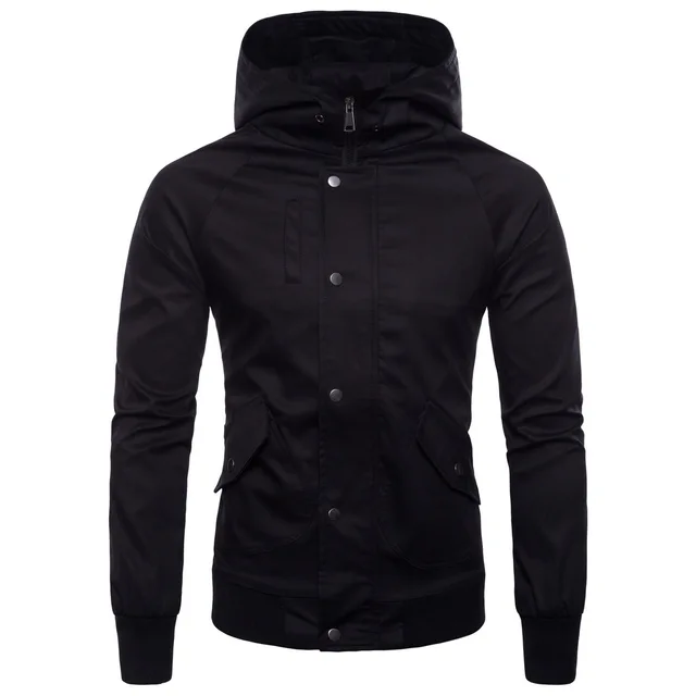 Spring and Autumn Fashion Jacket Men's Casual Hooded Jacket Men's Large