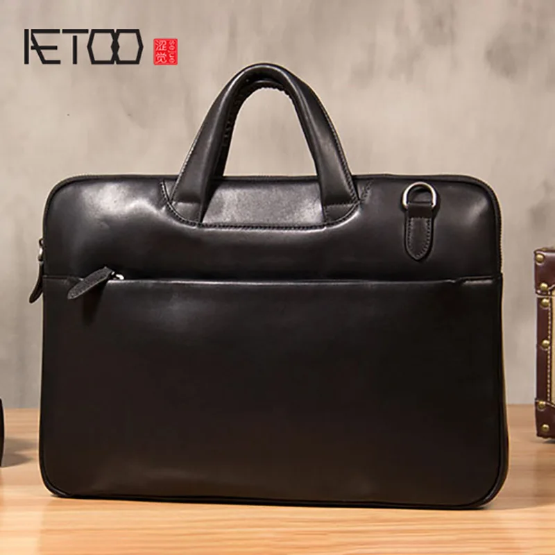 

AETOO Men's men's shoulder sloping bag, casual men's bag, youth street trend bag