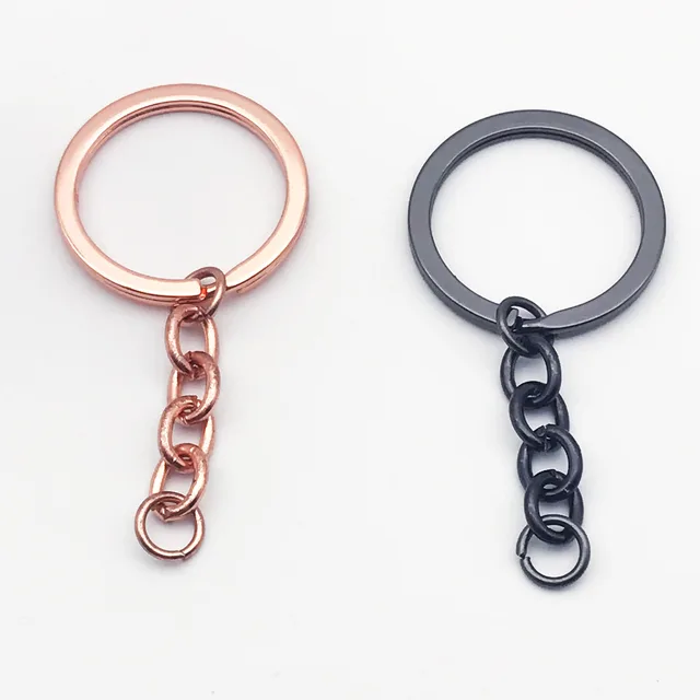 10pcs/lot Metal Key Rings Key Chains Rose Gold/Gunblack Color 60mm Long