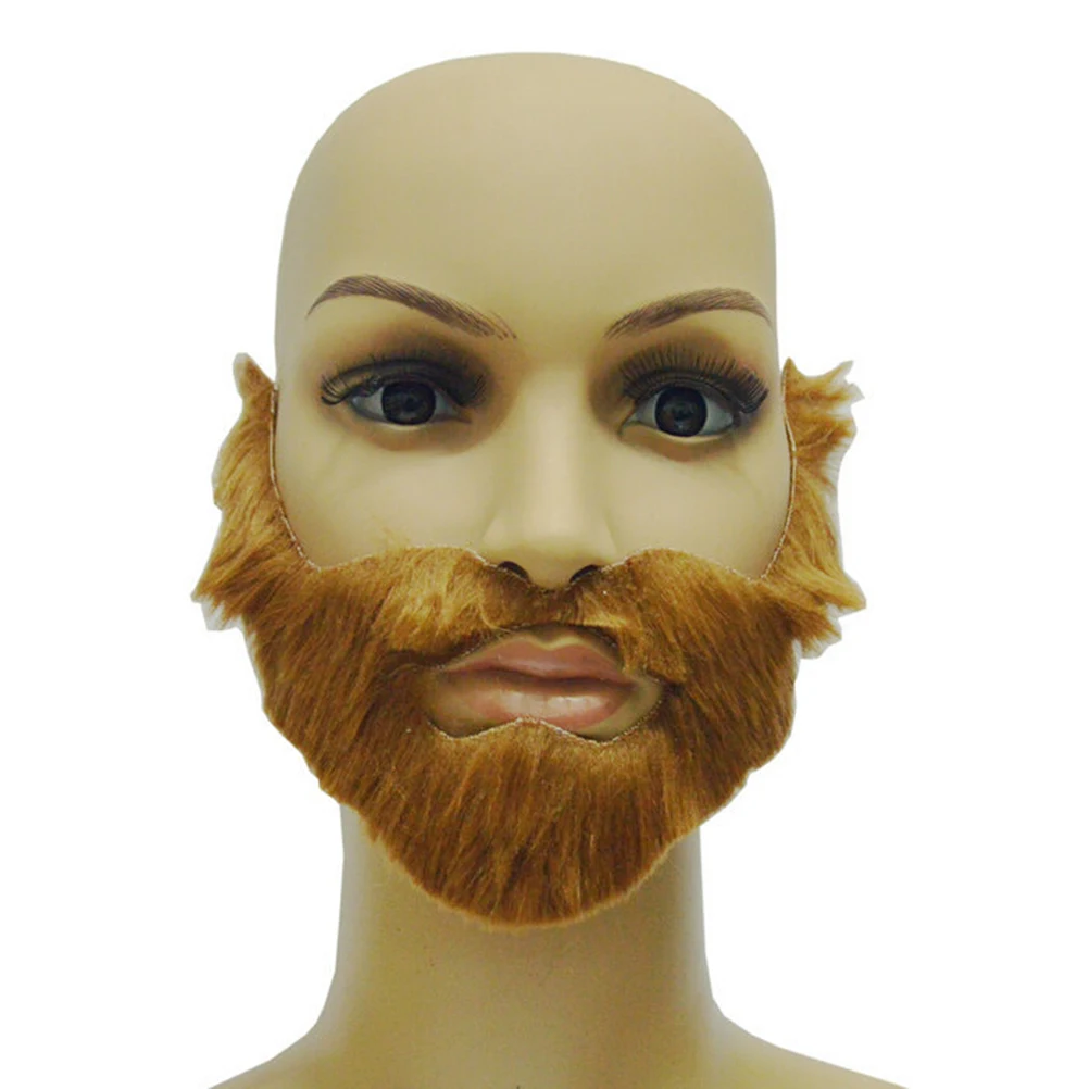 1pcs Brown Halloween Beard Adult Men Fake Beard Mustache With Elastic Band Festival Party