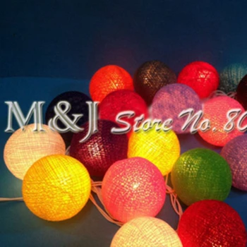 

35 Balls/Set Colorful Aladin Cotton Ball String light Holiday Household Decorations Wedding Christmas New Year Home Decoration