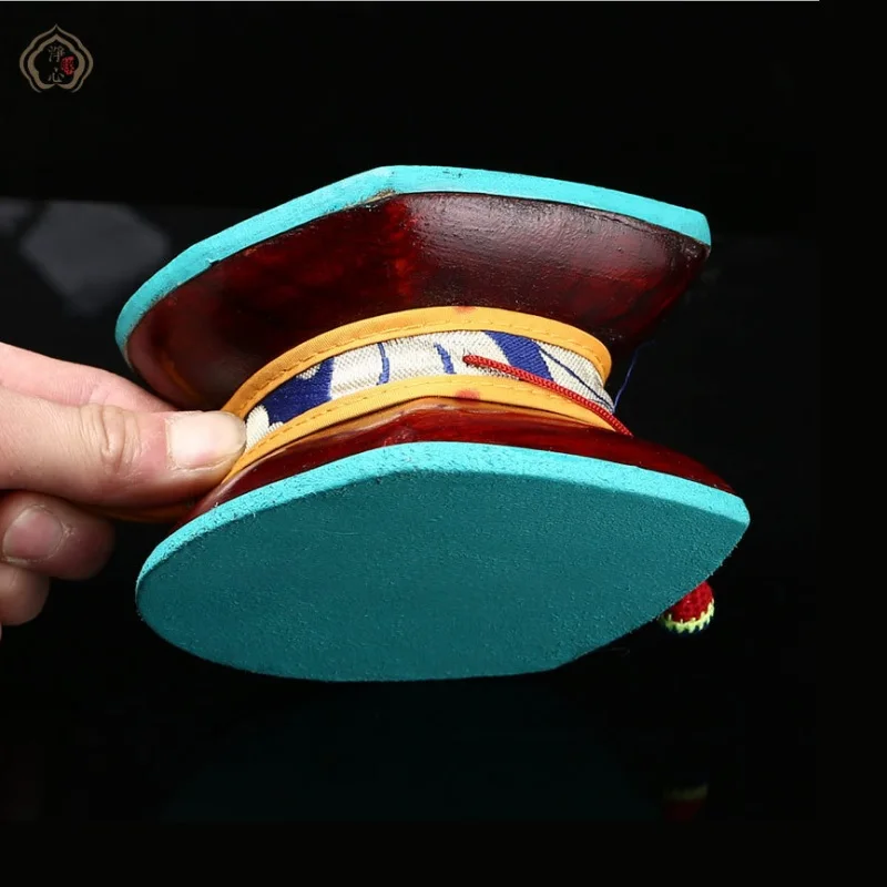 Nepali Fine Sheepskin Religious Ceremonies Drum Hand Drum Tantra Hand With A Bag-Instrumentos Musicales