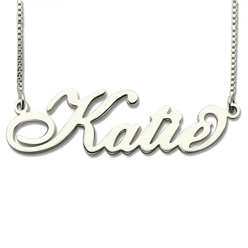 

Personalized Carrie Style Name Necklace in Silver Custom Made with Any Name Fashion Jewelry Gift