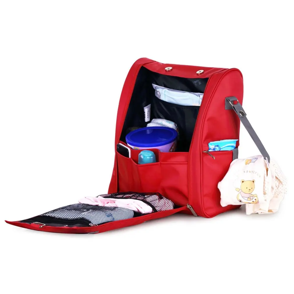 

INSULAR Baby Diaper Bag Waterproof Large Capacity Mommy Backpack Baby Carrycot Crib Bag with Recoverable Shoulder Strap Portable
