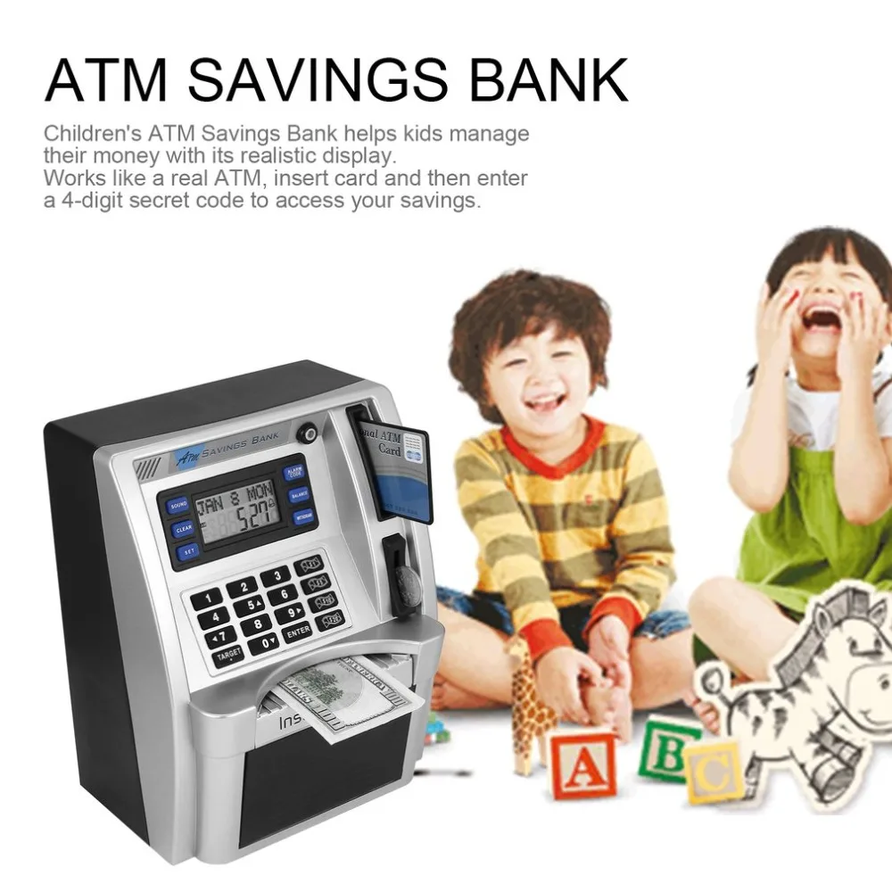 ABS ATM сберегательный банк игрушки Дети говорящий ATM сберегательный банк вставка банкноты идеально подходит для детей подарок собственный личный денежный пункт Прямая поставка