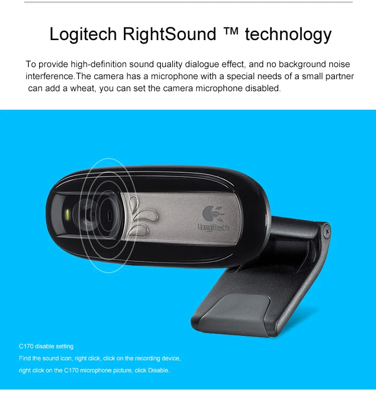 Веб-камера logitech HD C170 веб-камера компьютер CMOS 5 мега USB 2,0 веб-камера