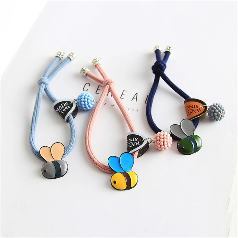

1 Pcs New Korean Fashion Women Hair Accessories Cute retro bee Elastic Hair Bands Girl Hairband Hair Rope Gum Rubber Band QH-269