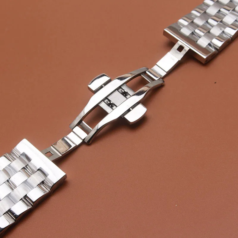 Silver watchband bracelet strap 16mm 18mm 20mm 22mm 24mm High Quality Metal Stainless steel Watch Band strap for men women hours
