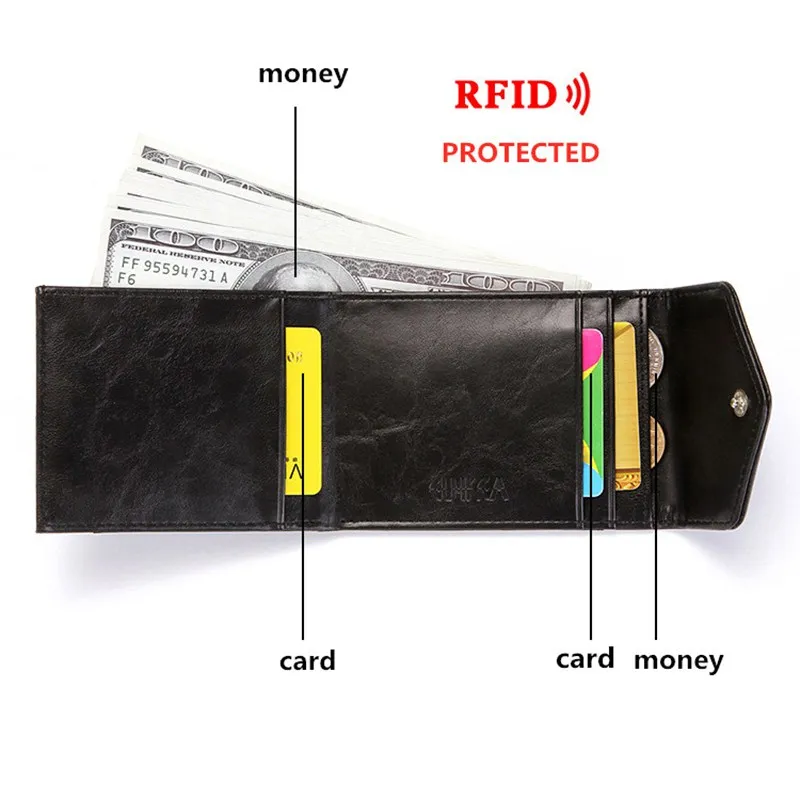 RFID Anti-Theft кисть Бизнес кредитной держатель для карт кошелек творческий рисовать Пряжка для монет Чехол карты сумка клатч карман Для мужчин