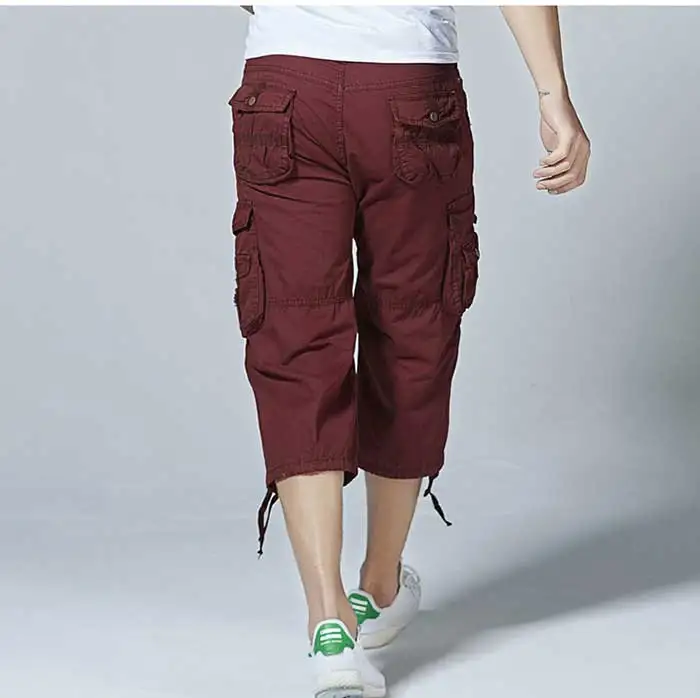 Модные летние для мужчин повседневные шорты-карго промывают хлопок ткань с мульти карман мужской одежда