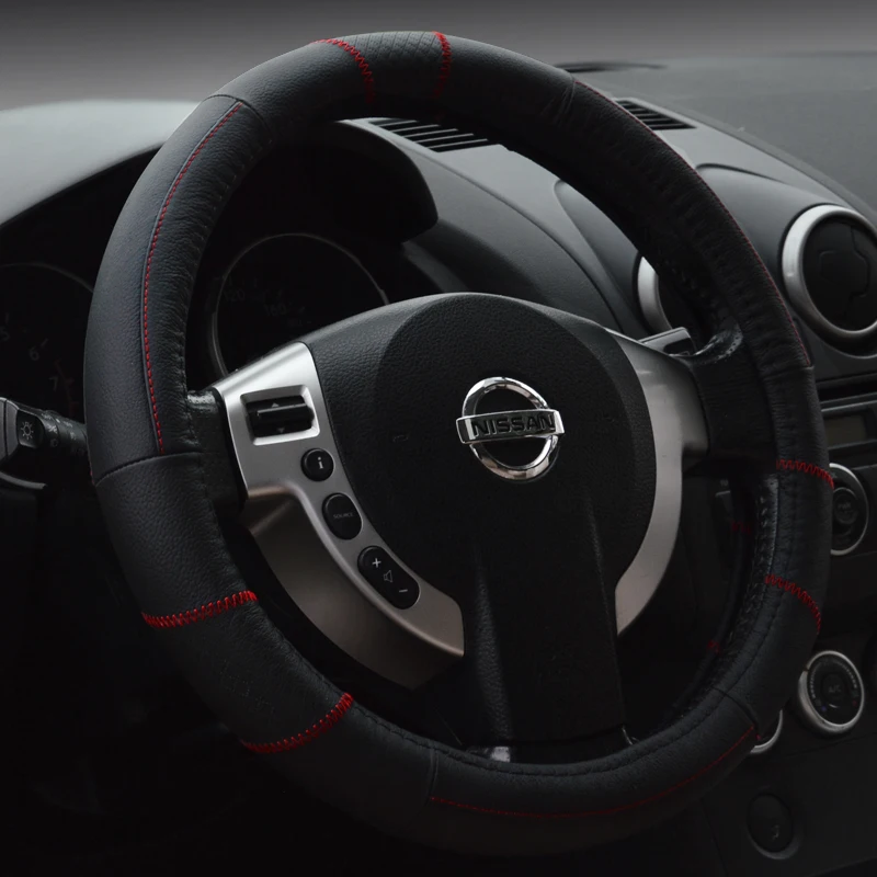 

KKYSYELVA The first layer of leather four seasons universal round steering wheel cover