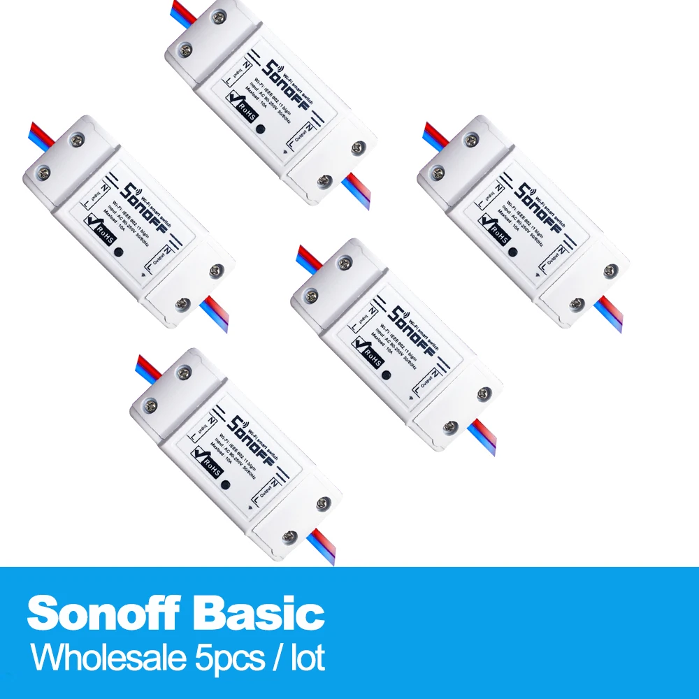 

Wholesale Sonoff 10A Wifi Smart Switch Remote Wireless Timer Light Switch Intelligent Universal DIY Smart Home Automation Module