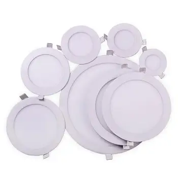 

AC85-265V LED Panel Light Downlight 3W 4W 6W 9W 12W 15W 18W Ultra-thin Panel LED Aluminum Ceiling Down Lamp