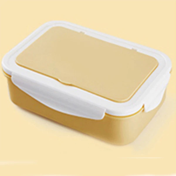 Портативная микроволновая коробка для ланча с ложкой, вилка, сумка-холодильник, большая емкость, контейнер для еды, контейнер для хранения, для путешествий, пикника, обеденная посуда, набор - Цвет: Yellow lunch box