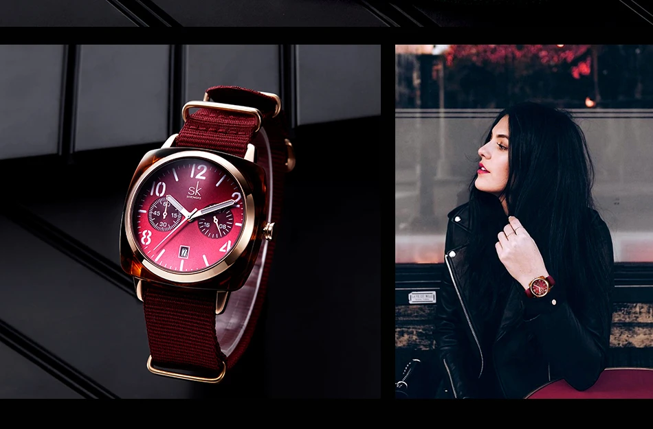 Shengke, женские часы, нейлоновый ремень, женские часы, имитация оболочки, чехол, наручные часы для женщин, спортивные часы, Relogio Feminino Zegarek Damski