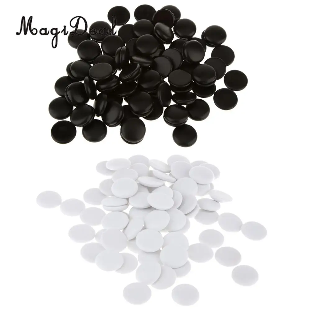 

MagiDeal Go Game Black White Plastic Pieces Full Size Standard Set Educational Game for Funny Family Party Chess Game Kids Gift