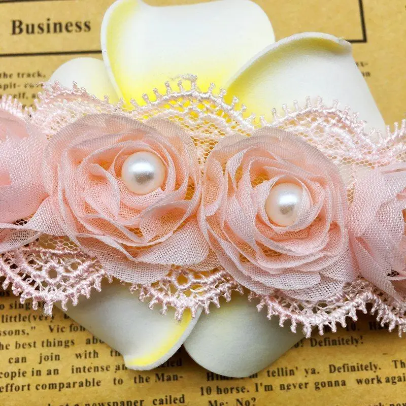 30pcs Lace Ribbon 3d Flower Rose Floral Lace Trim Fabric