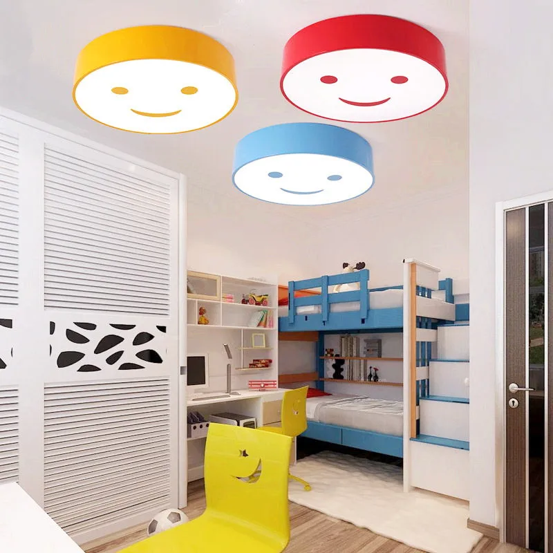 Fashion Cartoon Ceiling Lights Children's Room Lights Smiling Bedrooms Led Circular Nursery