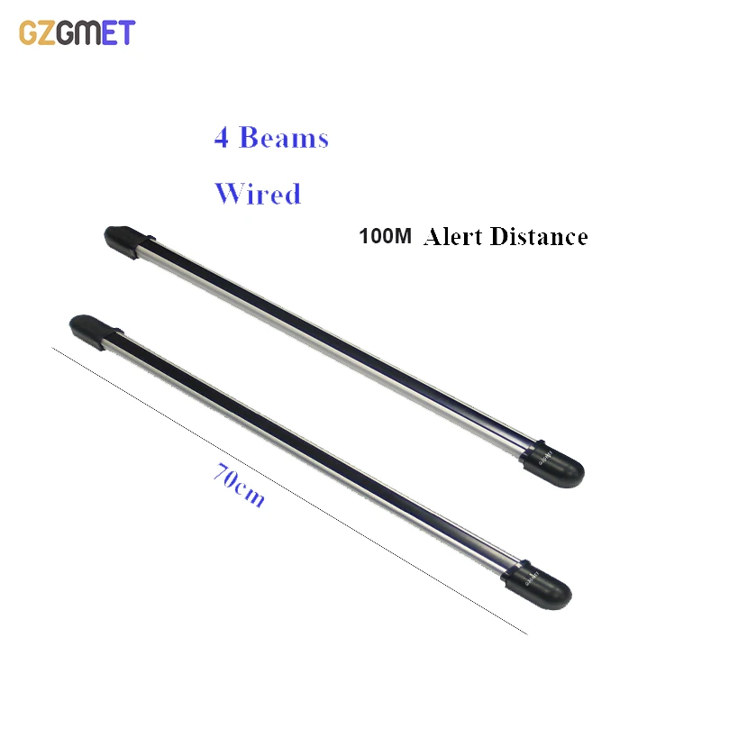 100m Wired Sensor Alarm 4 Beam Infrared IR Barrier Detector Security System Fence Sensor Photoelectric Beam lpsecurity 200m ir sensor gsm alarm security infrared beam detector 3 beam photoelectric security infrared sensor