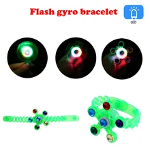 Детская светящаяся повязка на запястье, вращающийся вручную мягкий пластиковый флеш-гироскоп, коллекция браслетов, Забавная детская Подарочная игрушка на Рождество