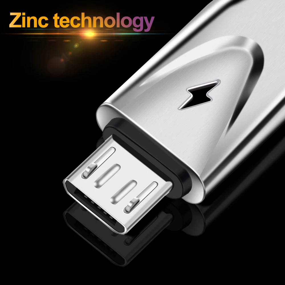 أولاف 1 2 M المصغّر USB كابل 2A سريع شاحن USB كابل بيانات الهاتف المحمول كابل شحن سامسونج Xiaomi هواوي سوني اللوحي كابل