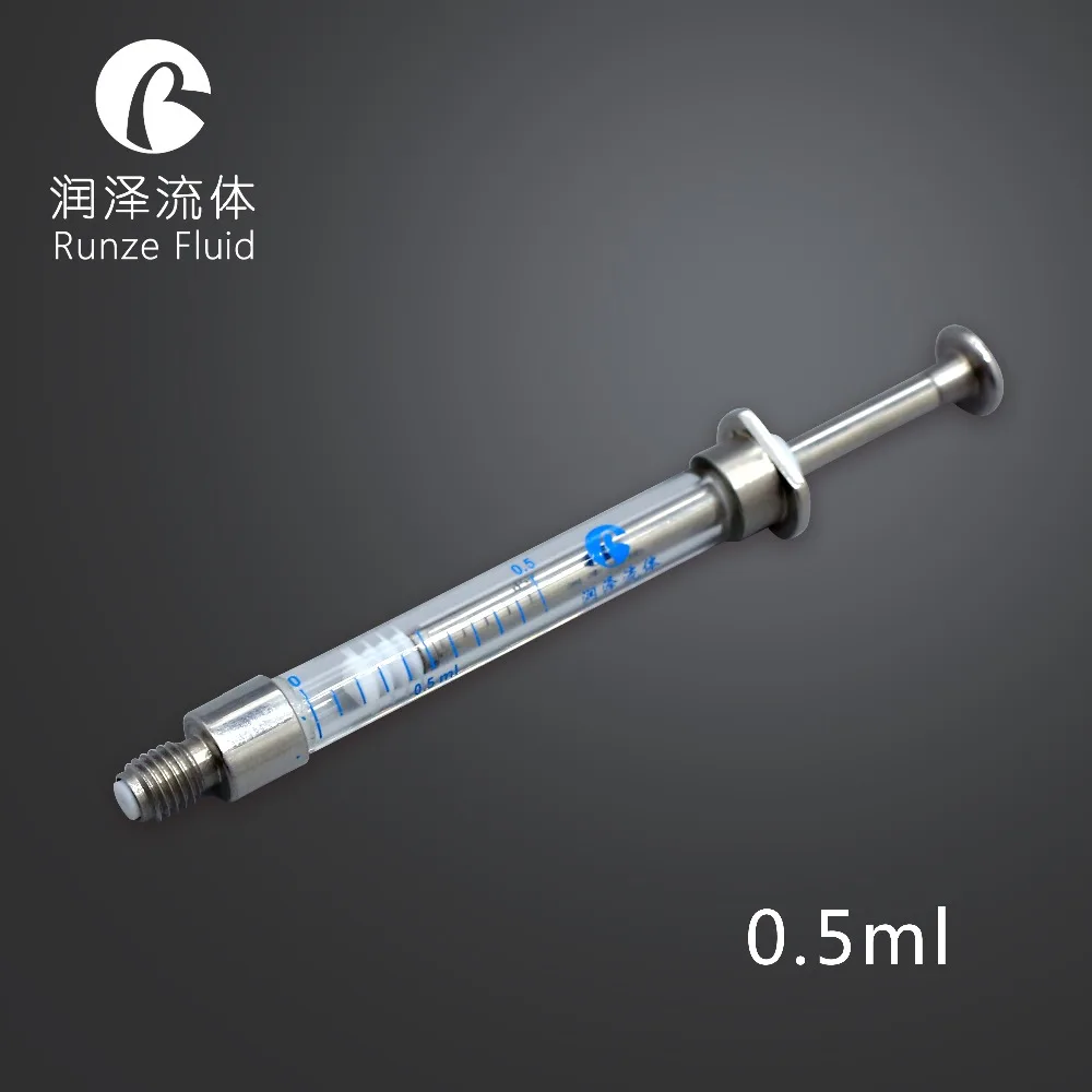 

0.5ml gastight glass injection syringe reusable lab analysis glass injector 0.5ml