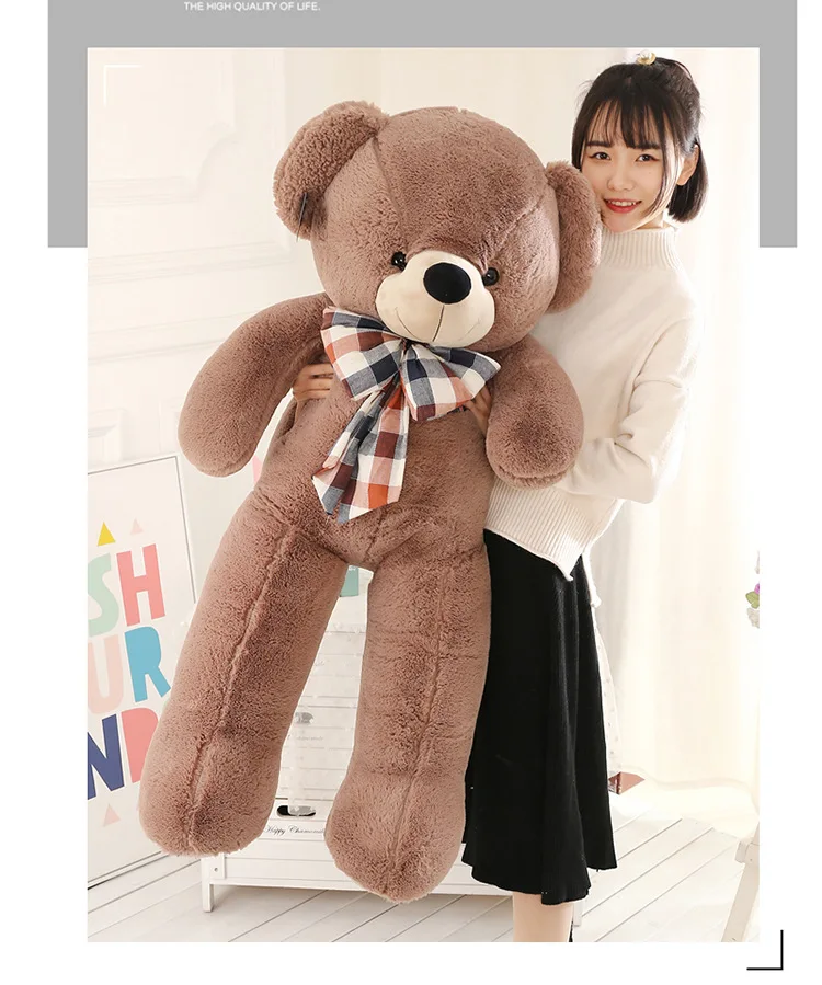 stuffed plush toy large 130cm cute  brown teddy bear,bowtie bear soft doll hugging pillow Christmas gift s2431