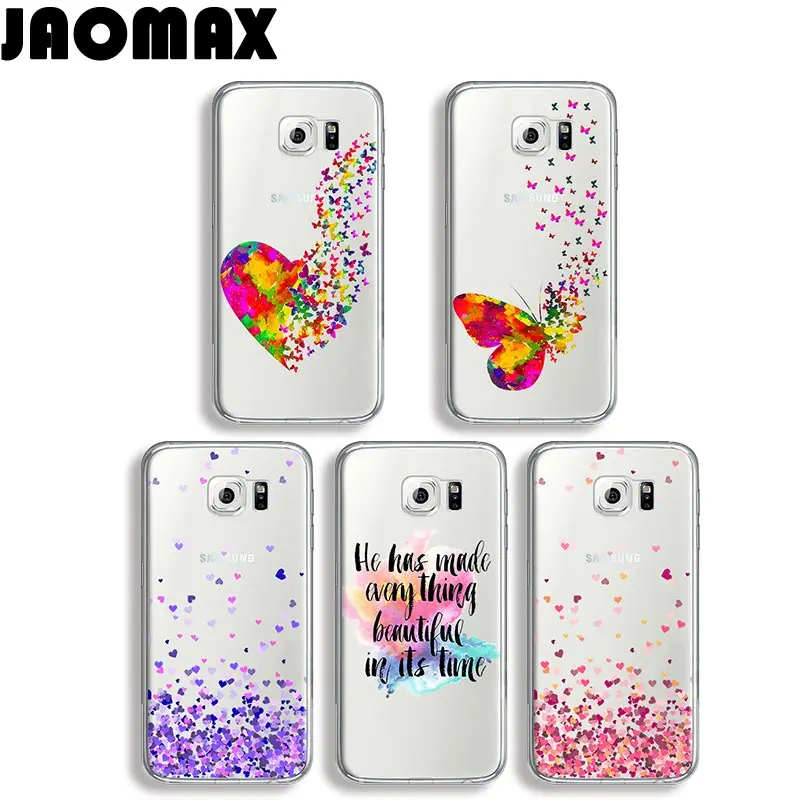 Jaomax розовый Бабочка Сердце чехол для телефона samsung Galaxy S7 S6 S5 S4 S3 Edge S8 Plus
