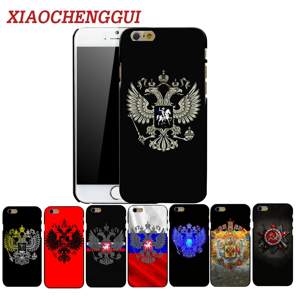 Xiaochenggui герб России телефон Жесткий Пластик чехол для iPhone 4 и 4S 5 S 5 SE 6 6s 8 6/7/8 plus X XS XR XS Max чехол