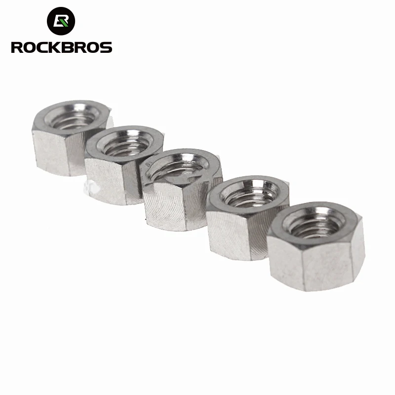 ROCKBROS Titanium Ti Hex Screws Srew Nuts M6 x 1.0 10pcs Titanium