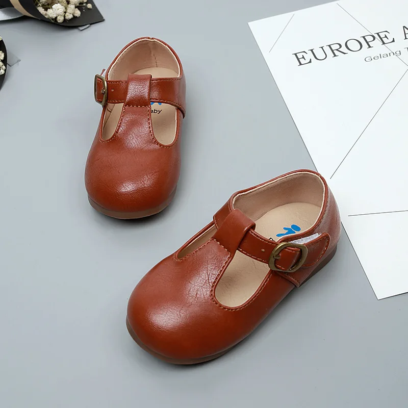 

New spring and summer of 2017 children's shoes leisure leather shoes baby girl child soft bottom shoes21-25