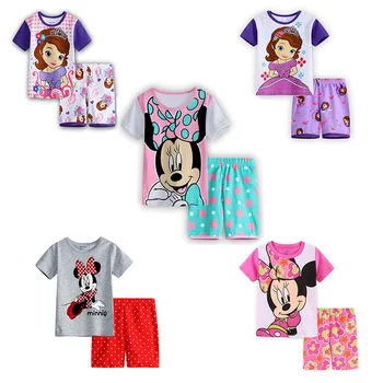 

Kids Summer Pajamas Clothing Children Underwear Cartoon T-shirts+Shorts Boys Girls Sleepwear Baby Pyjamas Sets Nightclothes Girl