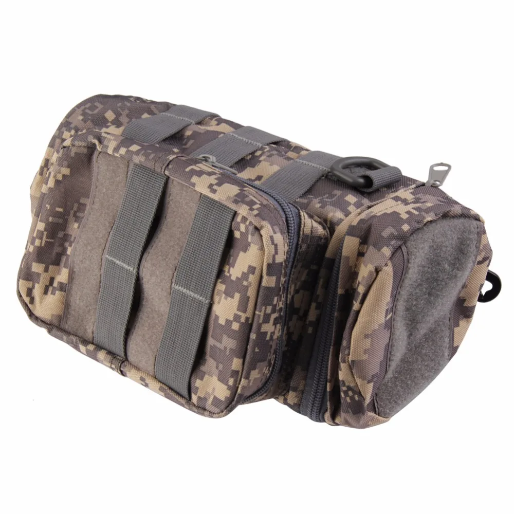 

Military Molle Straps Tactical Bag Kettle Water Bottle Pouch Outdoor Utility Bag With Small Mess Pouch D-Ring Backpack Attached